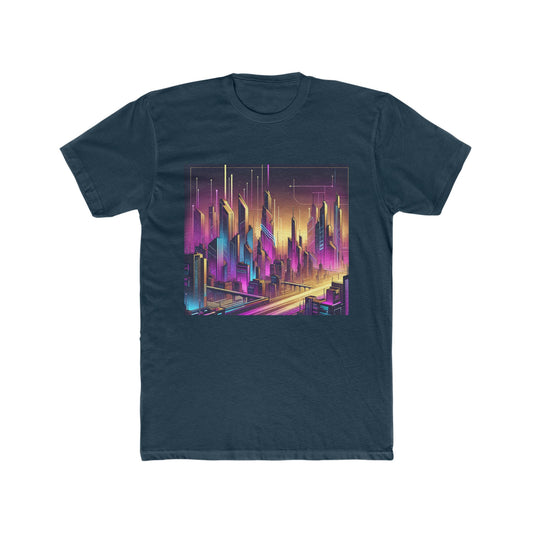 Cyber Purple Skies - Men's Cotton Crew Tee