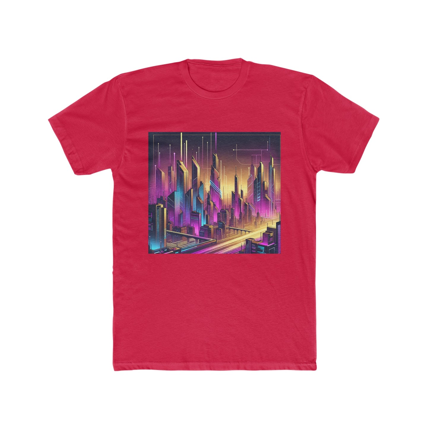 Cyber Purple Skies - Men's Cotton Crew Tee