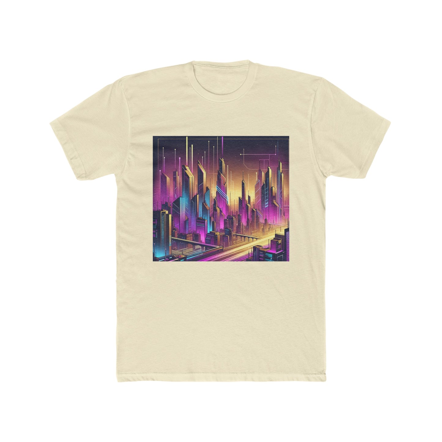 Cyber Purple Skies - Men's Cotton Crew Tee