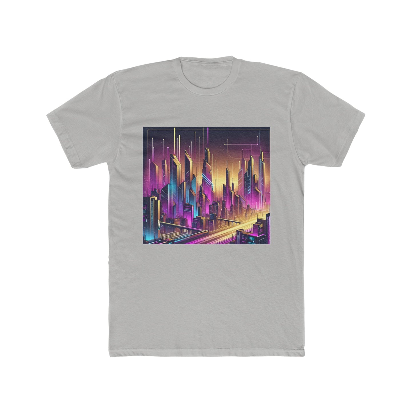 Cyber Purple Skies - Men's Cotton Crew Tee