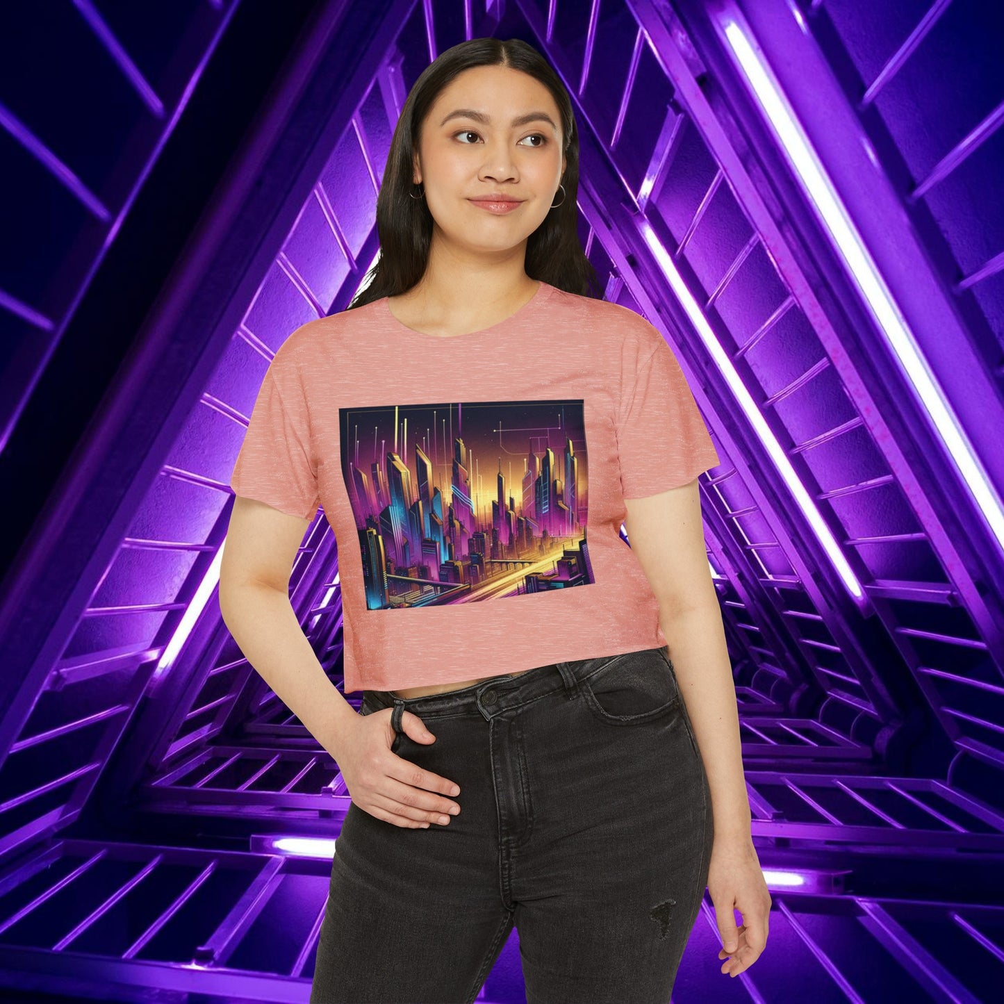 Cyber Purple Skies - Women's Crop Top