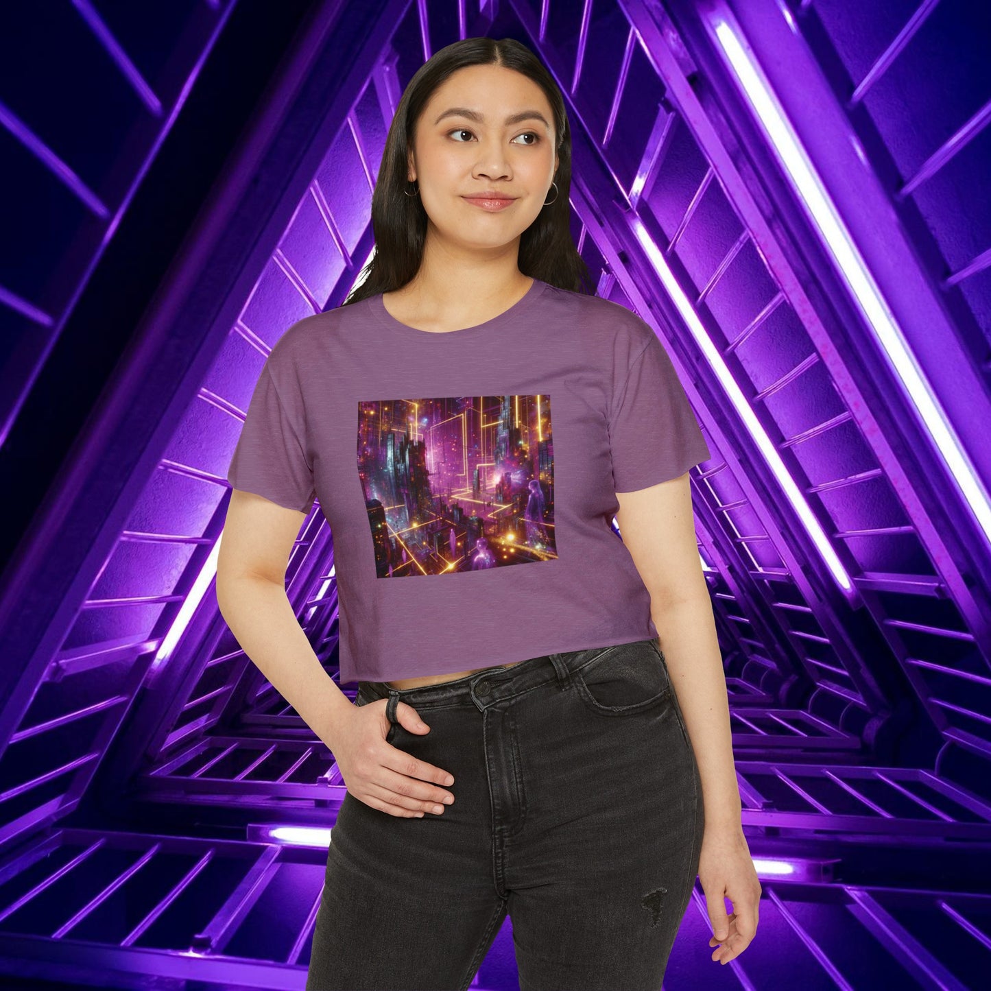 La Femme des Purple Skies - Women's Crop Top