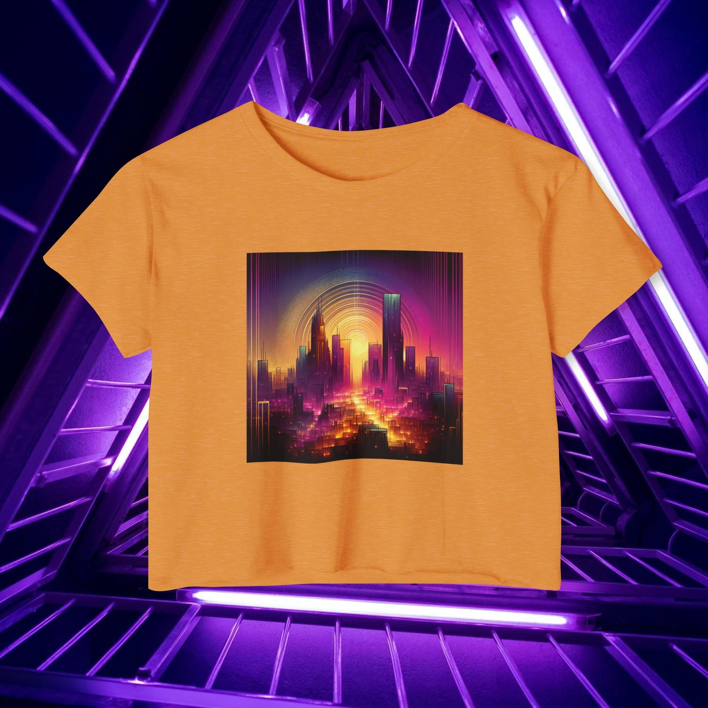 Golden Purple Sunrise - Women's Crop Top