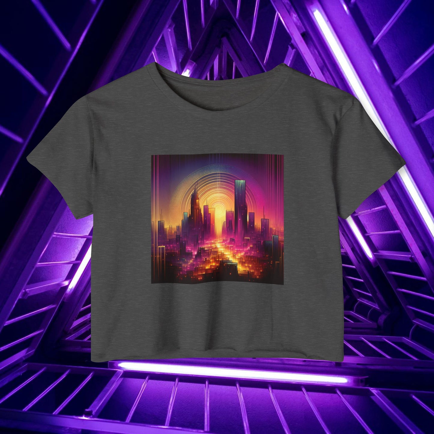 Golden Purple Sunrise - Women's Crop Top