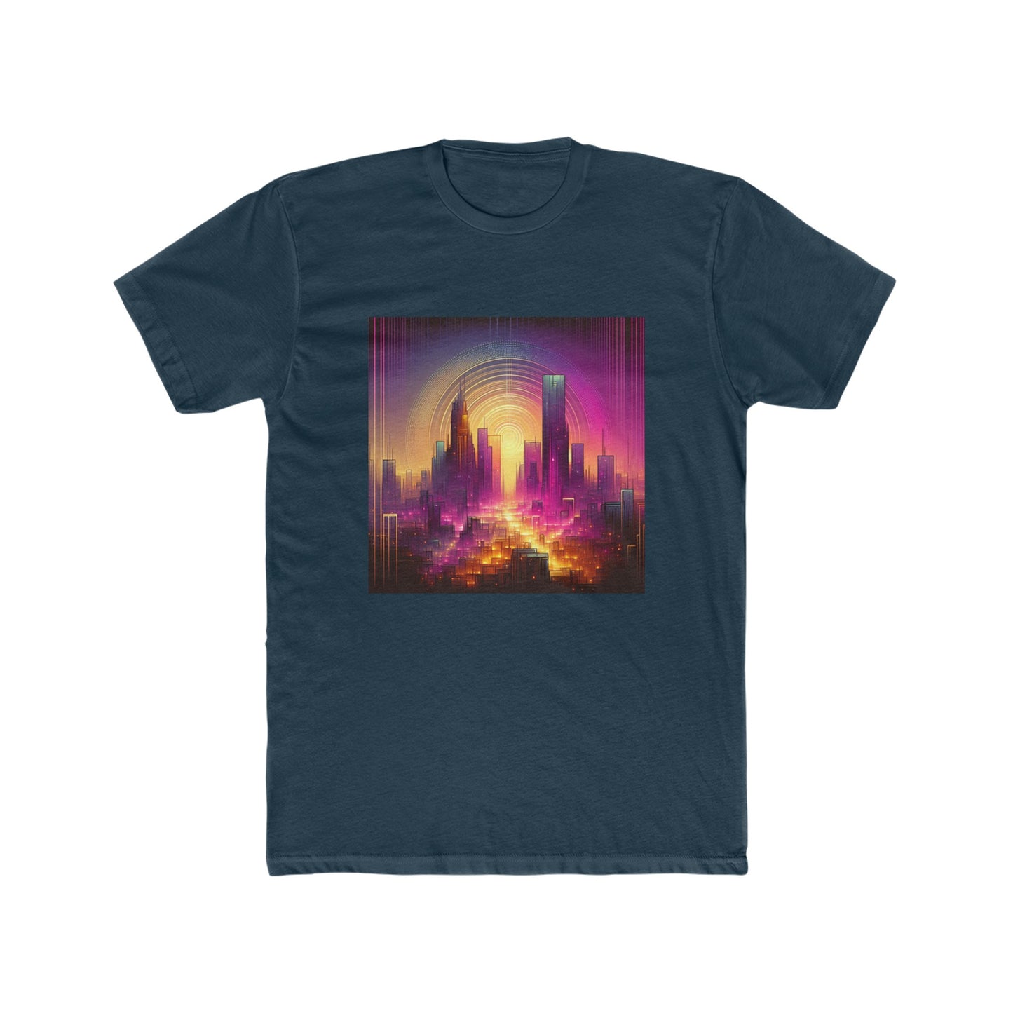 Golden Purple Sunrise - Men's Cotton Crew Tee