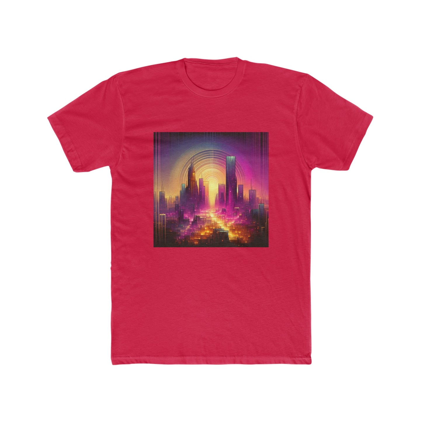 Golden Purple Sunrise - Men's Cotton Crew Tee