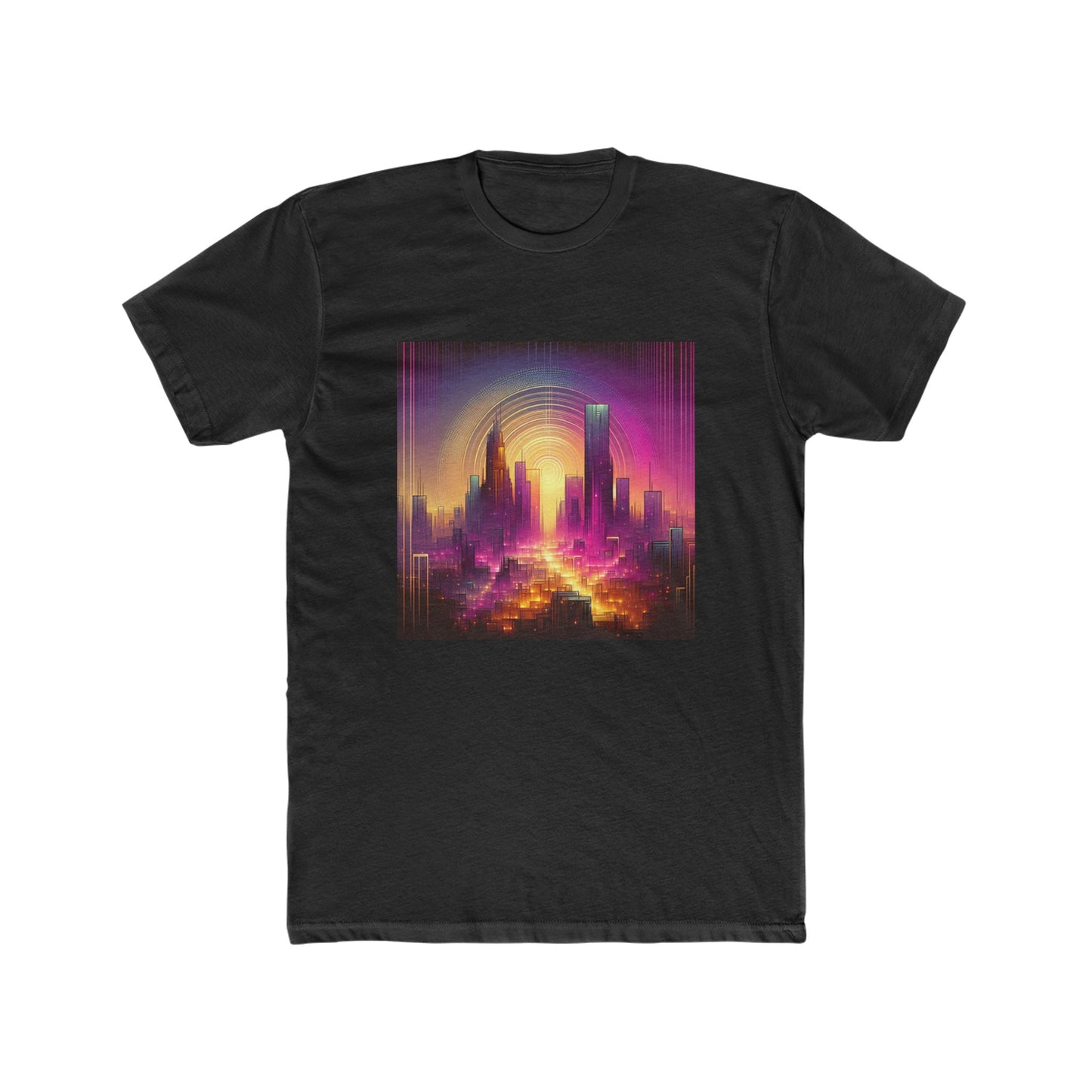 Golden Purple Sunrise - Men's Cotton Crew Tee