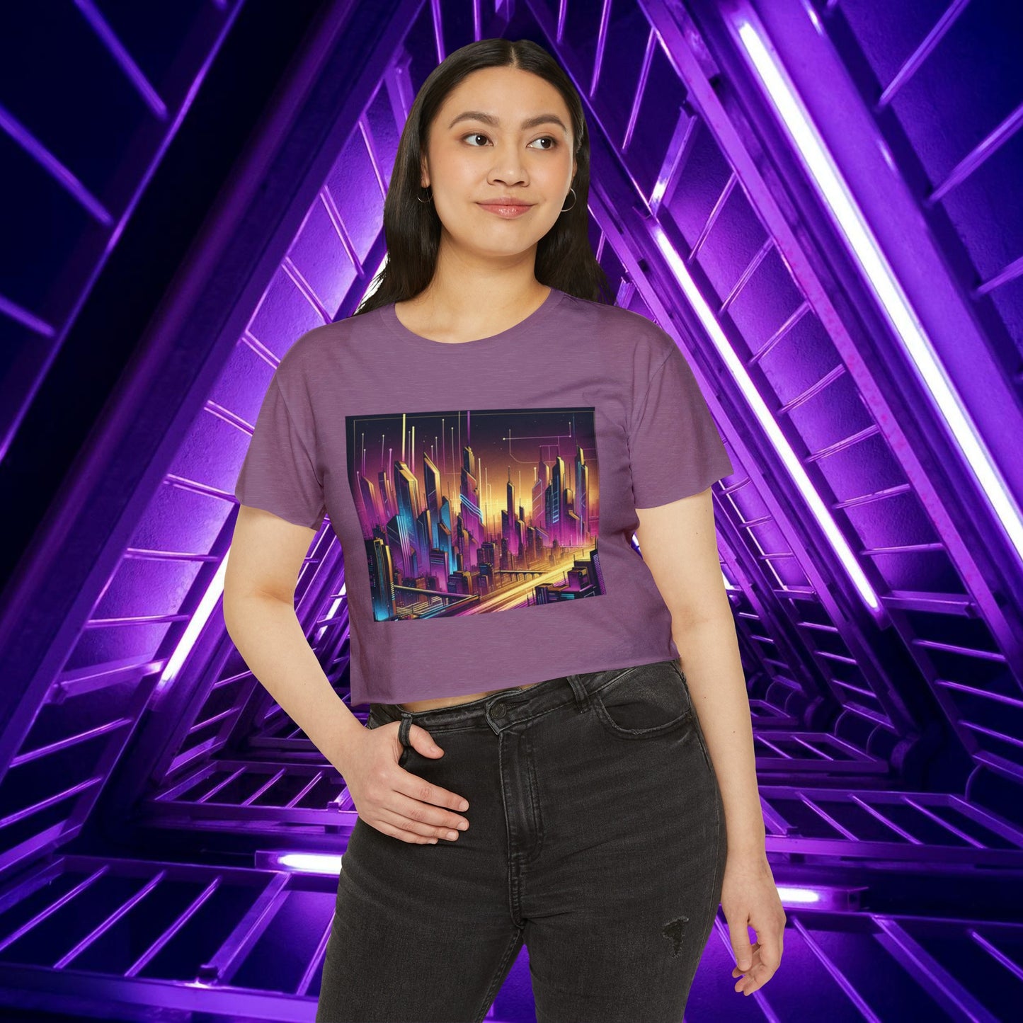 Cyber Purple Skies - Women's Crop Top